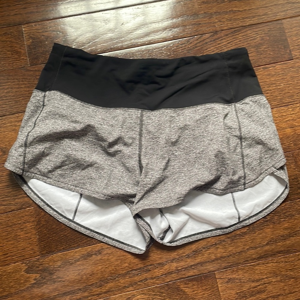 Grey Lululemon speed up shorts 2.5 length